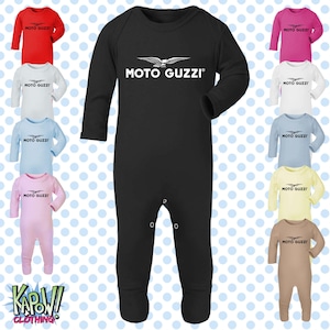 MOTO GUZZI Motorcycle Biker Motorbike Classic Superbikes MotoGP Baby Grow ROMPER Sleep Suit Gift- Newborn/0-3m/3-6m/6-12m- 10 colours-Cotton