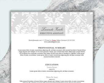 Damask Resume Template: Elegant Minimalist Design (MS Word, Google Docs)