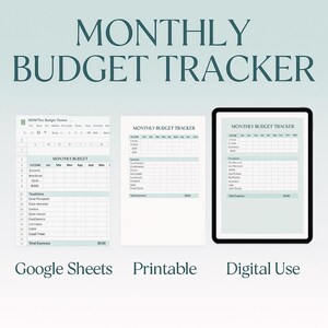 Monthly Budget Tracker | Printable + Digital | Personal Finance Planner PDF | GoodNotes Compatible | Instant Download