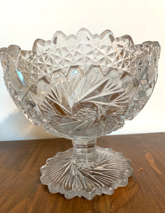 Vintage Leaded Cut Glass/crystal Trifle Bowl 8 X 8 6lbs Etsy