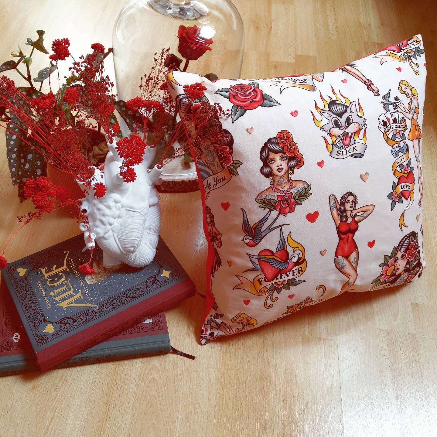 Housse de Coussin 50x50cm/Collection Pin-Up