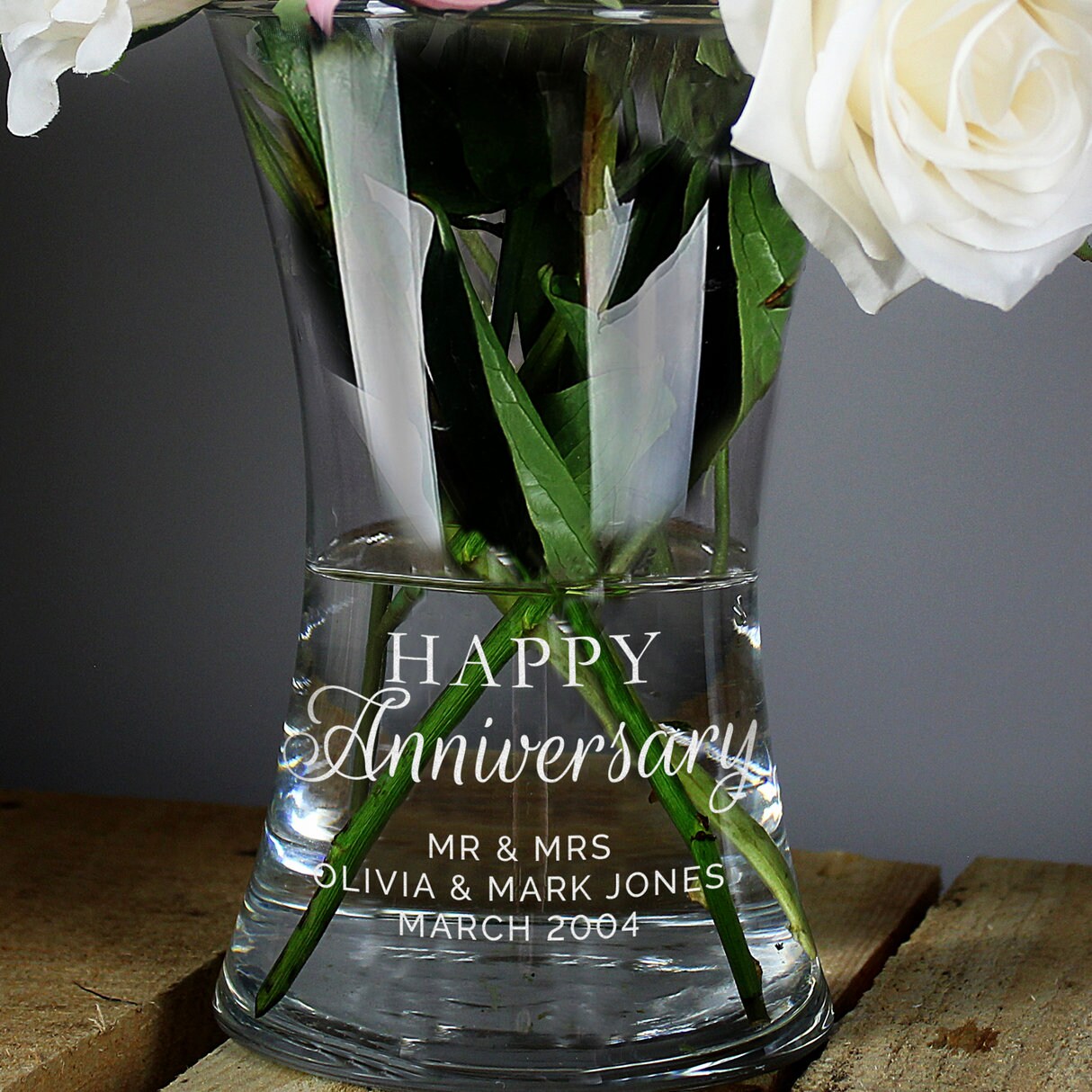 Personalised Anniversary' Glass Vase Customised Etsy UK