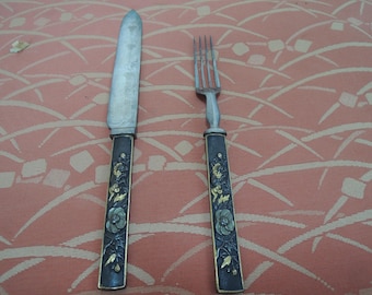 Antik Kozuka Japan katana Edo-perioden Modifierad bestick Mappin Brothers