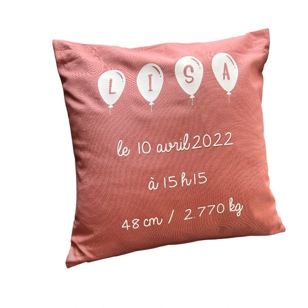 Coussin bébé personnalisé