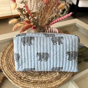 Large quilted toiletry bag