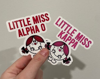 CUSTOM little miss sorority sticker custom sorority stickers college tailgate Greek life waterbottle sticker sorority big little basket