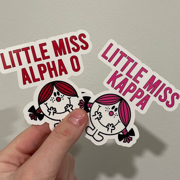 CUSTOM little miss sorority sticker custom sorority stickers college tailgate Greek life waterbottle sticker sorority big little basket