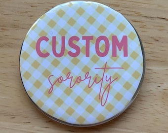 Custom Sorority Button Pin, College Greek Life Accessory