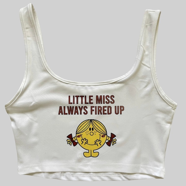 CUSTOM university tank top “little miss” design custom college tailgate crop top tailgate outfitt college merch college apparel bed party