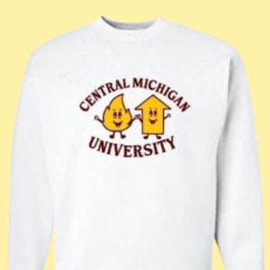 central michigan university sweatshirt trendy fire up chips mount pleasant tailgate sweatshirt cmu CMICH central michigan crewneck hoodie