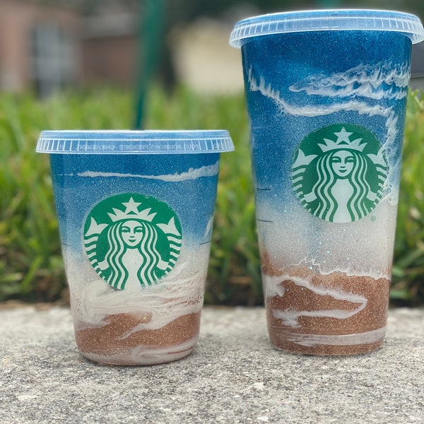 Beach themed Starbucks Cup