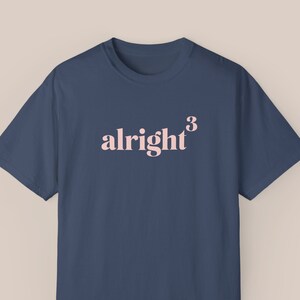 alright cubed t-shirt in denim blue, matthew mcconaughey, austin, texas tee, unisex