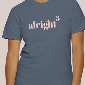 alright, alright, alright (alright cubed) t-shirt in denim blue, matthew mcconaughey, austin, texas tee, unisex
