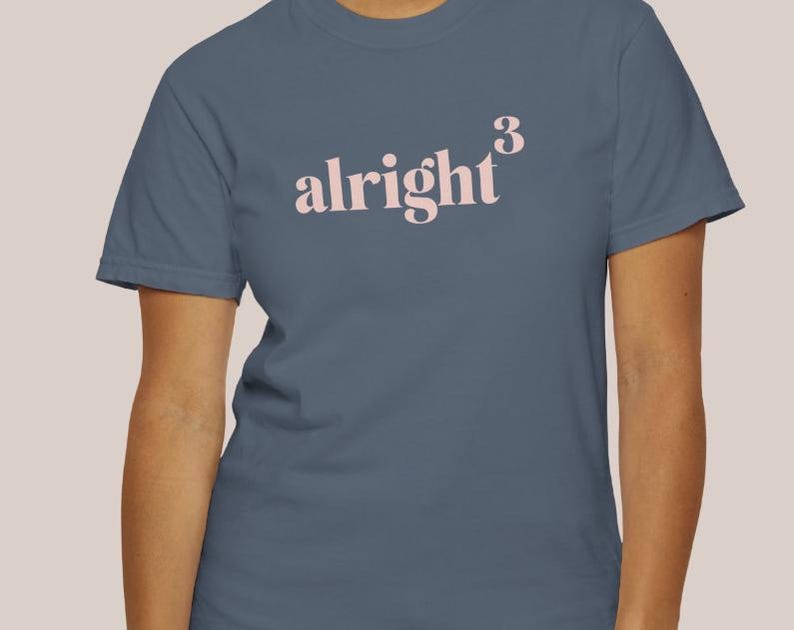 alright, alright, alright (alright cubed) t-shirt in denim blue, matthew mcconaughey, austin, texas tee, unisex