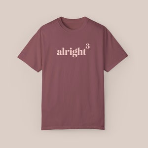 alright alright alright t-shirt in midnight blue; alright cubed - Vineyard (deep wine red)