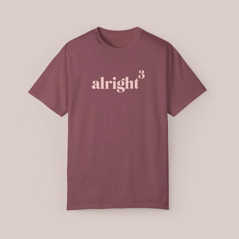 alright alright alright t-shirt in midnight blue; alright cubed - Vineyard (deep wine red)