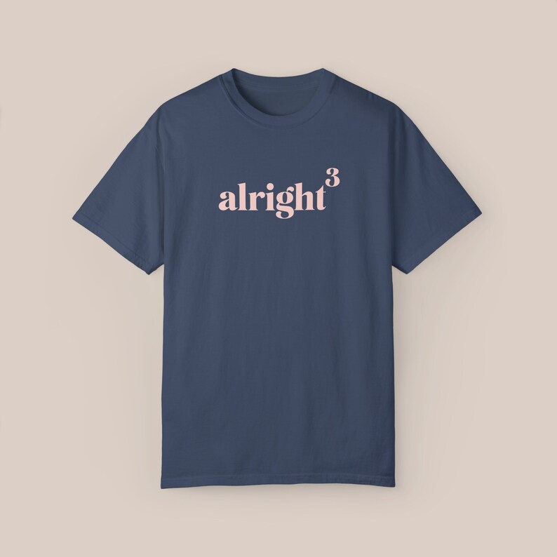 alright cubed t-shirt in denim blue, matthew mcconaughey, austin, texas tee, unisex