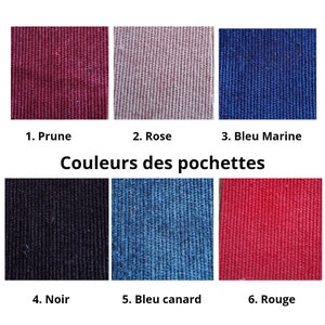 Pochette/trousse personnalisée brodée en velours côtelé,à glisser dans votre sac à mains rangement de sacsmaquillage, clé, papiers,... image 2