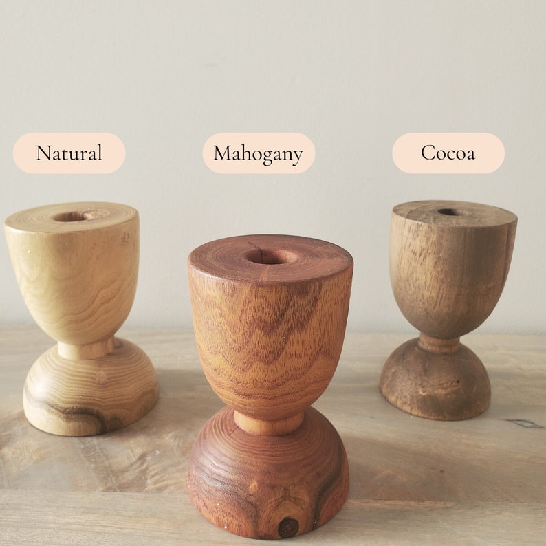 Modern Wood Candle Holder Etsy