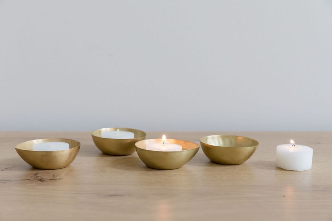 Gold Metal Tealight Candle Holders Set of 6 Etsy