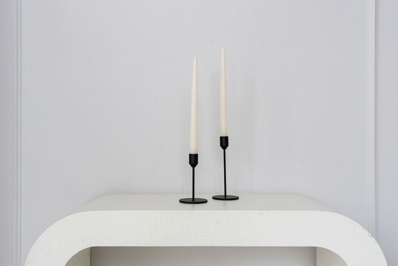 Bluum Maison - Inkwell Black Metal Modern Tapered Candle Holders - Thumbnail 4