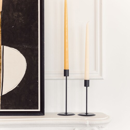 Modern Black Metal Tapered Candle Holder Candle Stick Holder Etsy
