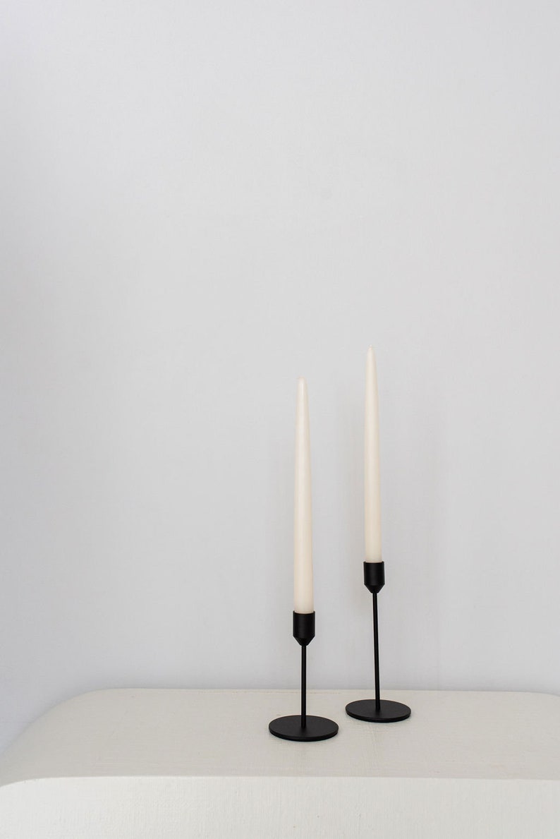 Bluum Maison - Inkwell Black Metal Modern Tapered Candle Holders - Thumbnail 3