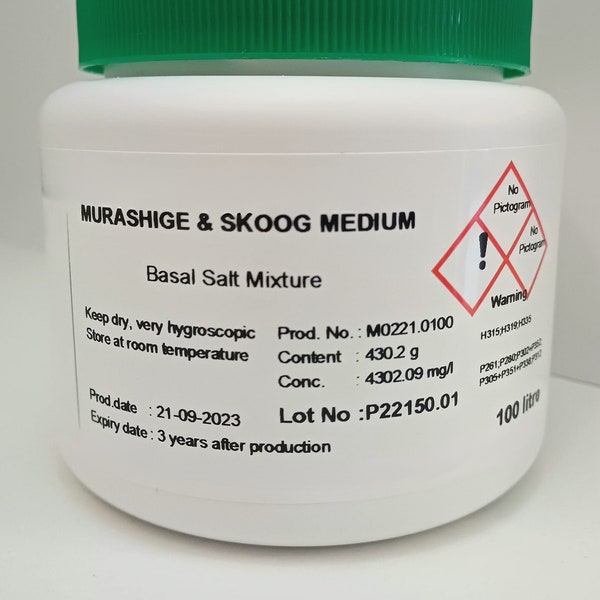 Murashige & Skoog Basal Medium (MS-Medium) für Pflanzengewebekulturen (4,4 Gramm)