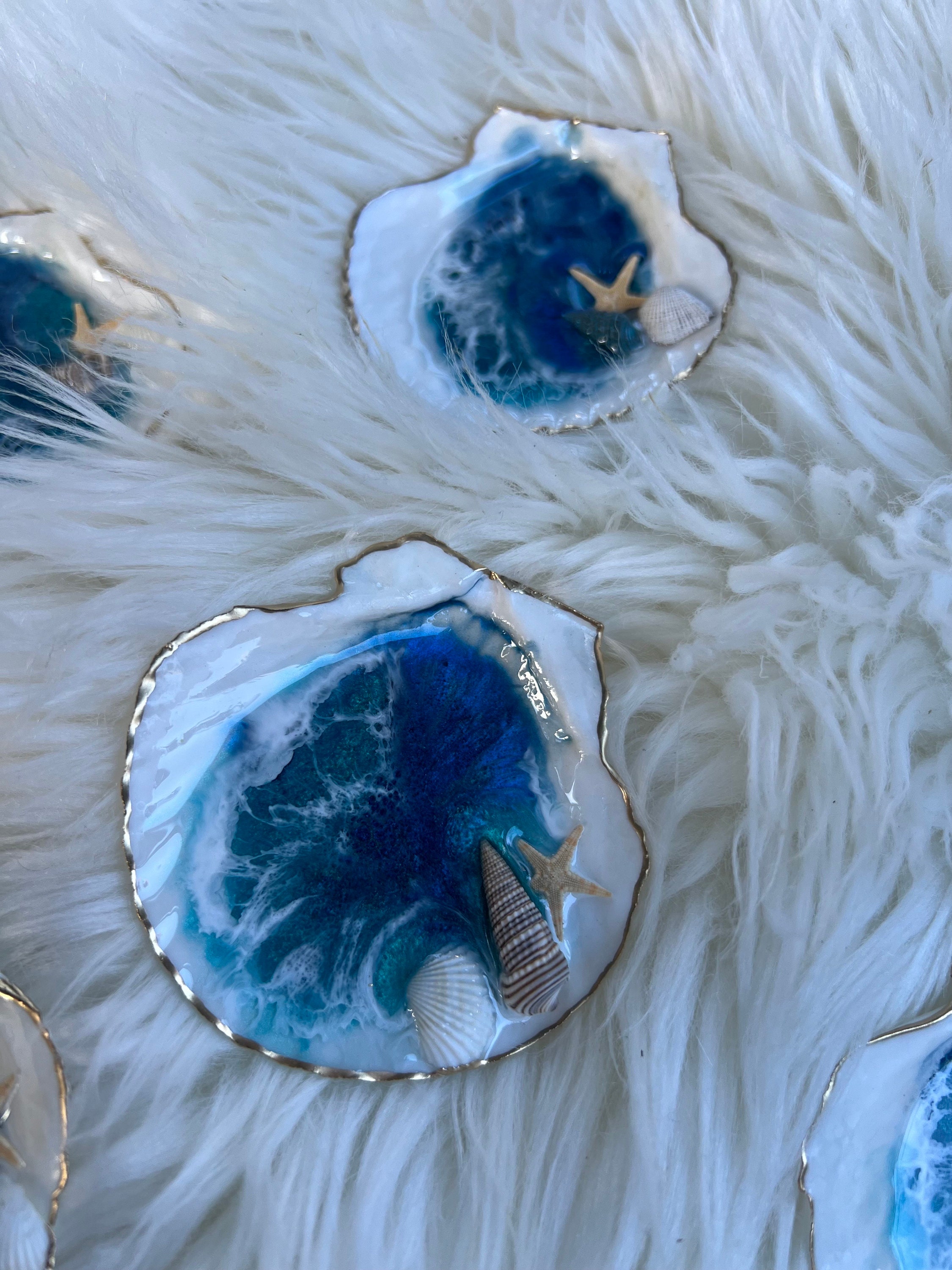 Ocean Shell Magnet Resin Waves Beach Epoxy Handmade Small - Etsy
