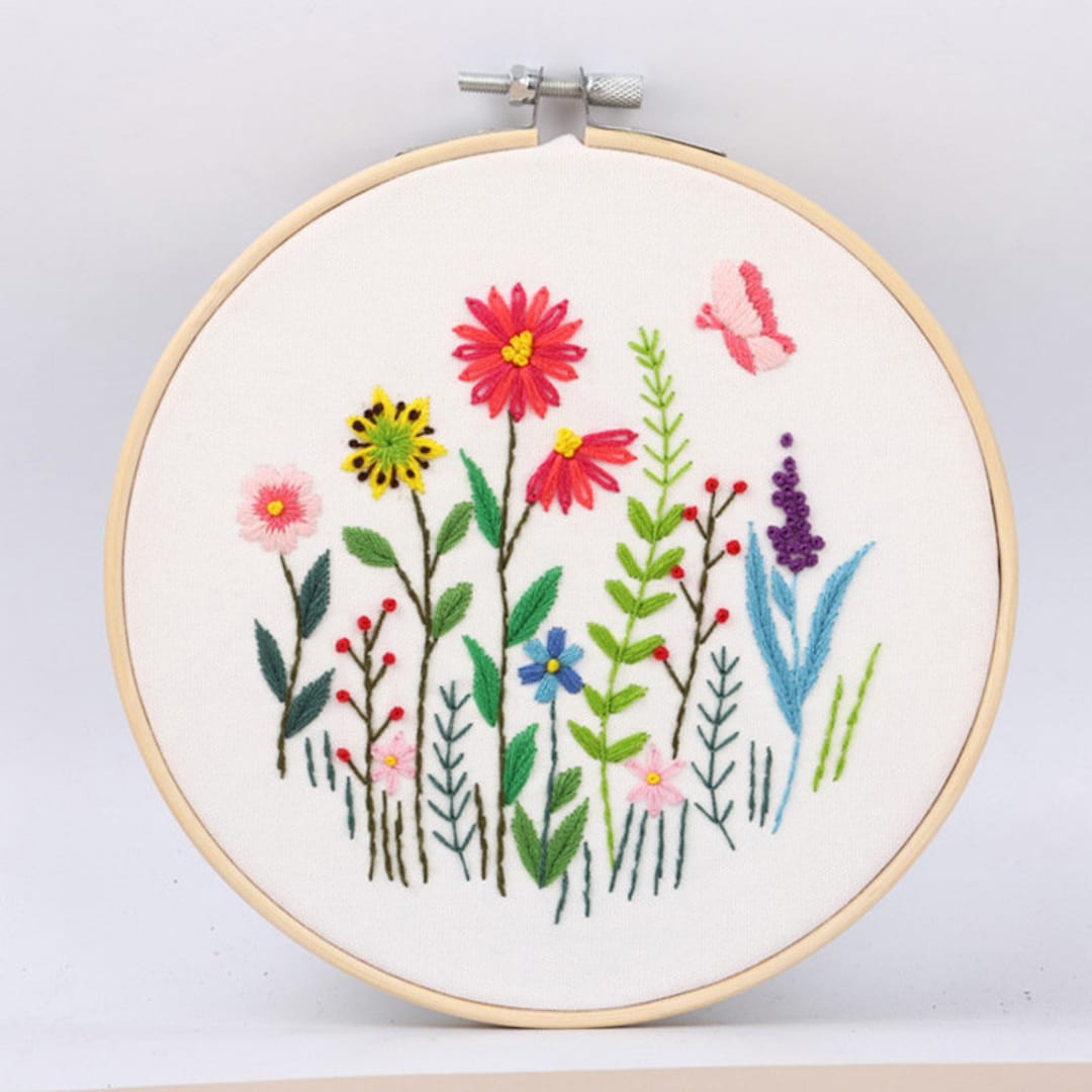 Beginner Spring Scenery DIY Embroidery Kit. Gift Ideas for