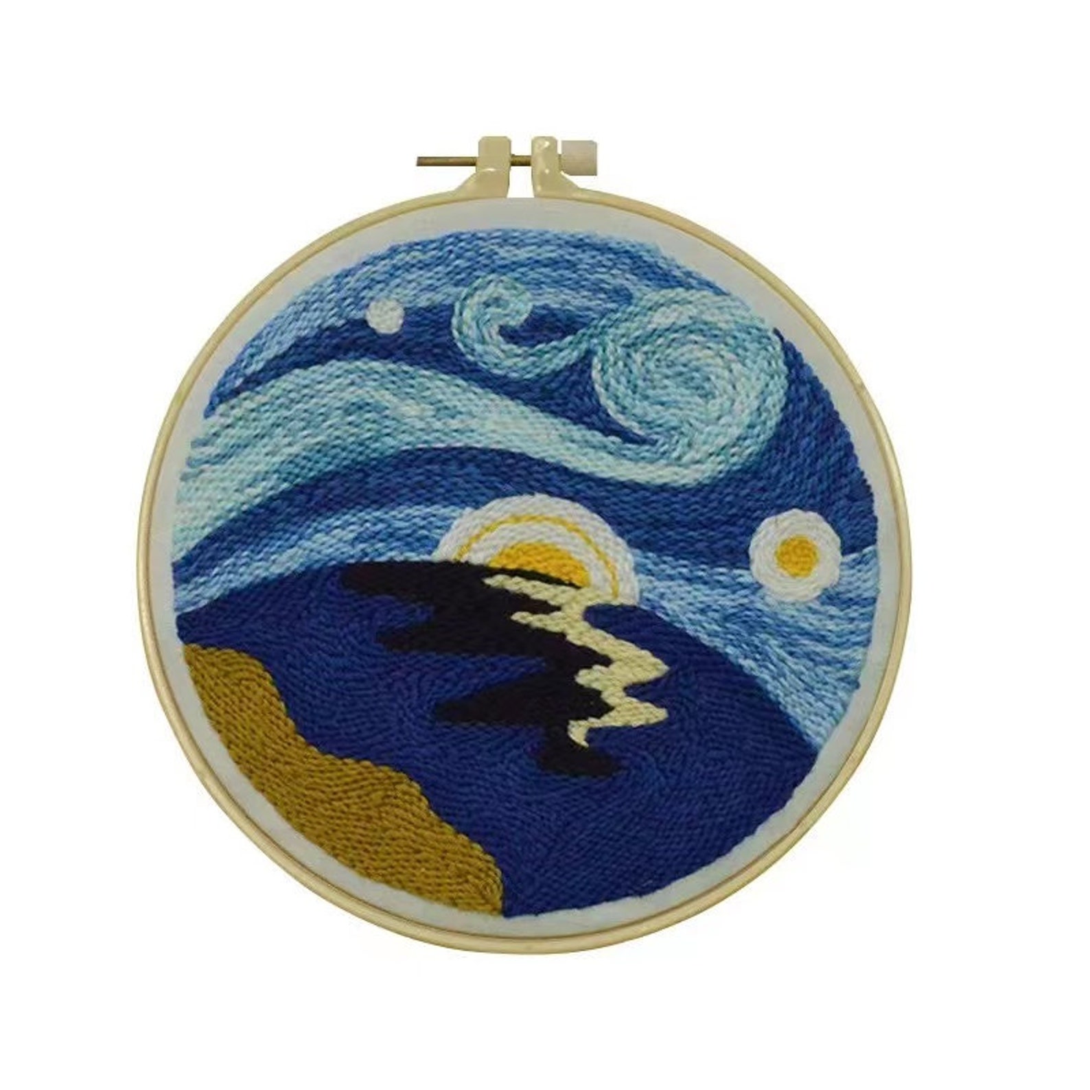 Van Gogh Punch Needle Kit for Beginner Beginner Punch Needle Etsy