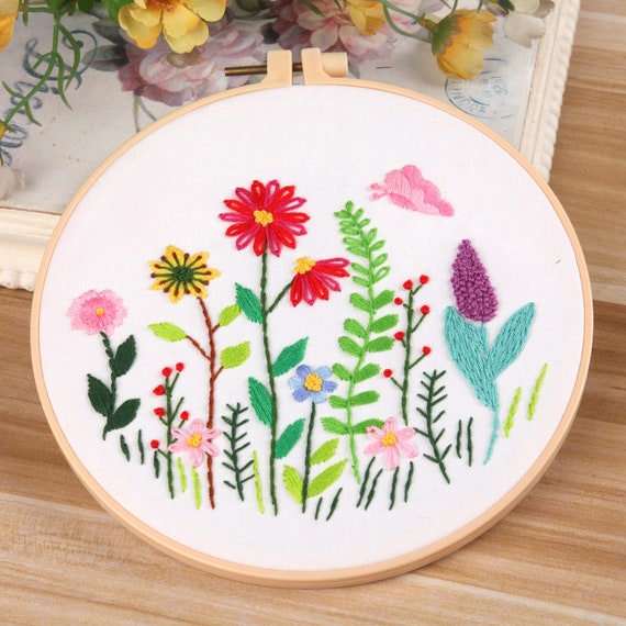 Custom State and Flower DIY Embroidery Kit Beginner -  UK