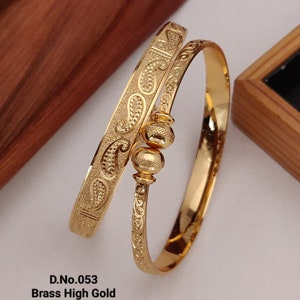 Gold Plated Wedding Party Wear Bangles Golden Bangle Ethnic Jewelry/new arrival bangle set/gold bracelet/Love bracelet/simple bangles