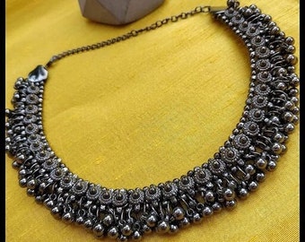 Women black oxidized necklace/ghunghroo necklace/women jewellery/oxidized jewellery/oxidized necklace/black necklace