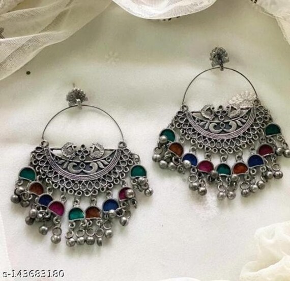 Jhumka silver earrings best sale online