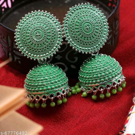 Beautiful Multicolour Jhumka heavy Earrings big Jhumka Earrings