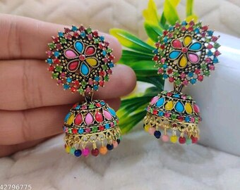 Colourful cheap jhumki earrings