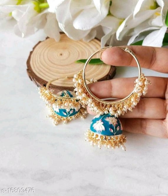 Buy Manath Ethnic Meenakari Jhumka Earrings for Girls and womens Alloy  Earring Set Online at Best Prices in India - JioMart.