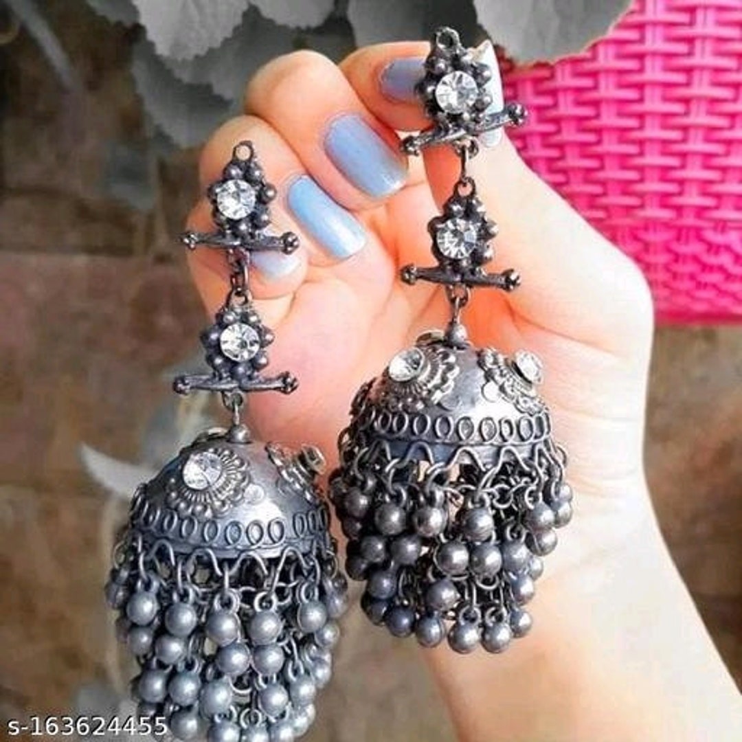 Buy Jhumka Earrings for Diwali Cz Earrings Indian Jhumka Online in ...