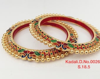 Increíbles brazaletes tradicionales de polki/brazaletes del sur de la India/brazaletes rajgharana/joyas recién llegadas para mujeres/conjunto de brazaletes nupciales/ropa étnica