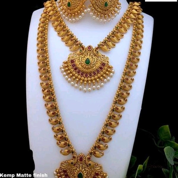 Golden necklace/temple necklace/temple jewellery/south temple jewellery/south wedding jewellery/gift for south lady/chokers/Long necklace