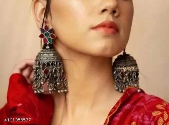 Buy earrings oxidised aesthetic stylish earrings indian ethnic chandelier