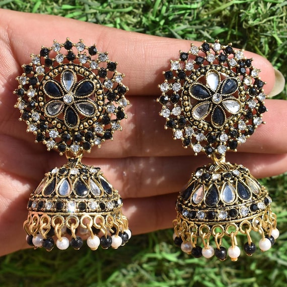 Women's Peacock Desing Earrings With Kundan And Pearl - Tehzeeb | Earrings,  Girls earrings, Women