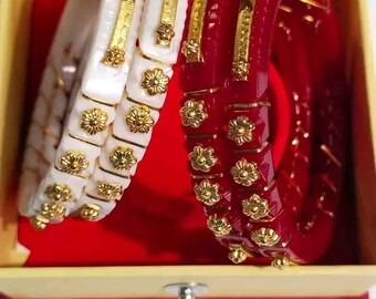 Red pola cheap gold bangles