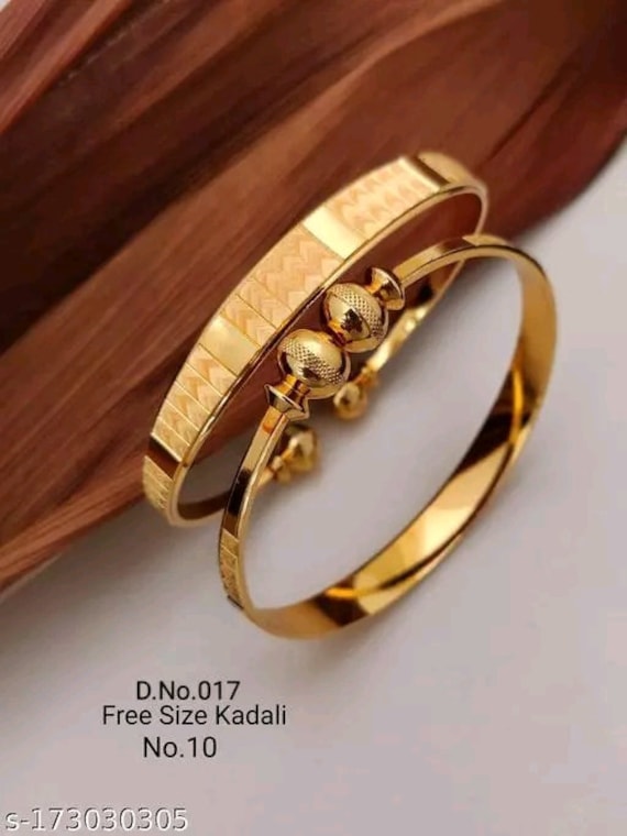 BG067-2.4 Size South Indian Gold Plated American Diamond Bridal Bangle
