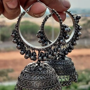 Hoops with sales jhumkas