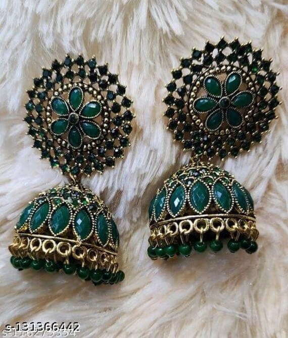 Flipkart.com - Buy MEENAZ South indian Temple Moti jhumkas bali jhumka  earrings wedding party wear stylish Pearl Alloy, Metal, Enamel, Copper,  Brass Jhumki Earring Online at Best Prices in India