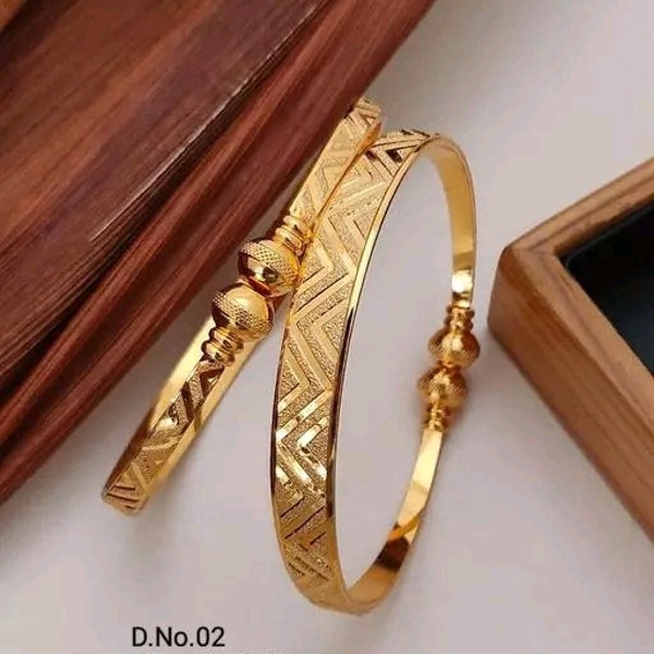 New arrival gold plated bangles/gold plated bangles/bride jewellery/gift for her/new arrival bangle set/gold bracelet/Love bracelet