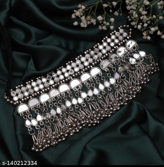 Indian Oxidized Choker Set antique Oxidized Necklace Earrings Set