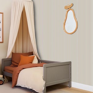 Carta da parati a righe grigio chiaro e bianco 2 cm, carta da parati a righe 2 cm in grigio pastello e bianco, carte da parati grigie contemporanee, tradizionali